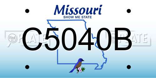 C5040B Missouri License Plate