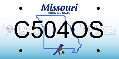 C504OS Missouri License Plate