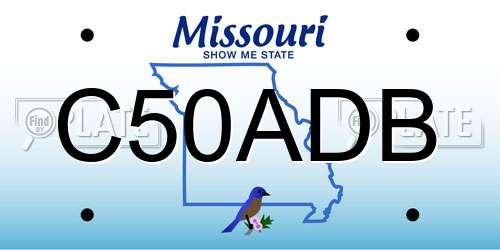 C50ADB Missouri License Plate