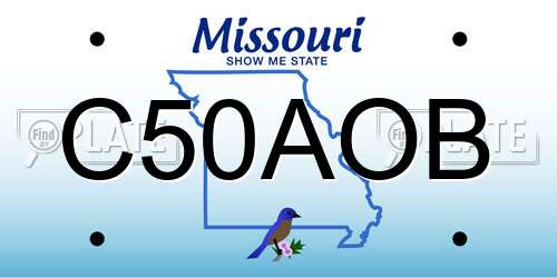 C50AOB Missouri License Plate