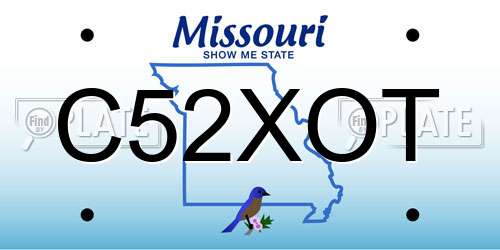 C52XOT Missouri License Plate
