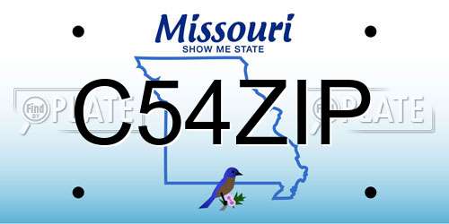 C54ZIP Missouri License Plate
