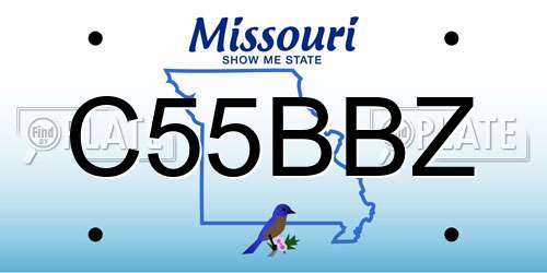 C55BBZ Missouri License Plate