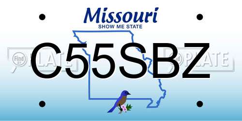 C55SBZ Missouri License Plate