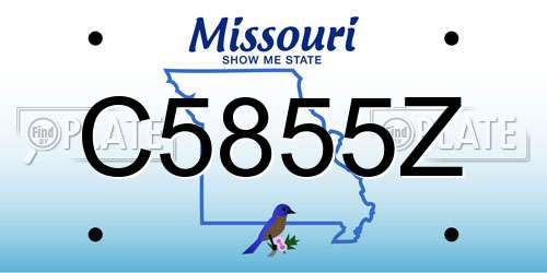 C5855Z Missouri License Plate