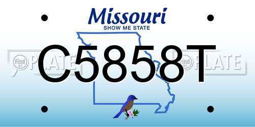 C5858T Missouri License Plate
