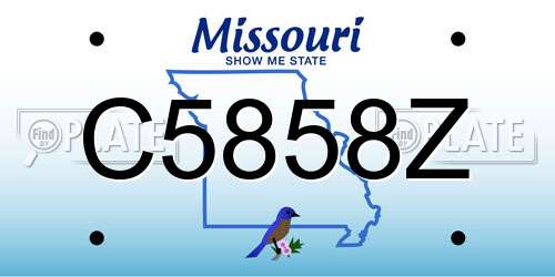 C5858Z Missouri License Plate