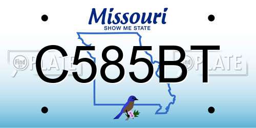 C585BT Missouri License Plate