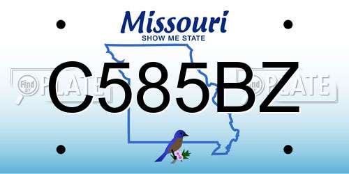 C585BZ Missouri License Plate