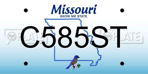 C585ST Missouri License Plate