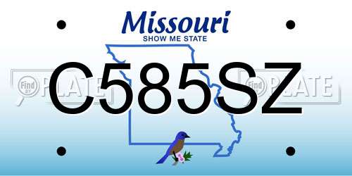 C585SZ Missouri License Plate