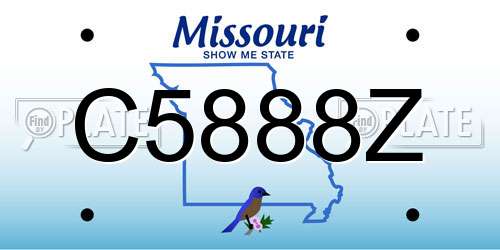C5888Z Missouri License Plate