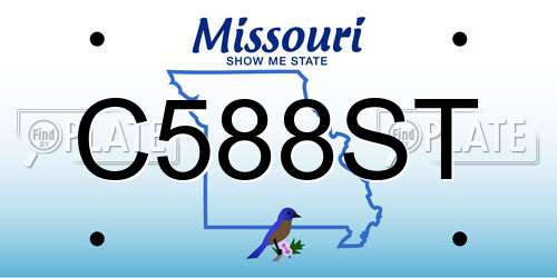 C588ST Missouri License Plate