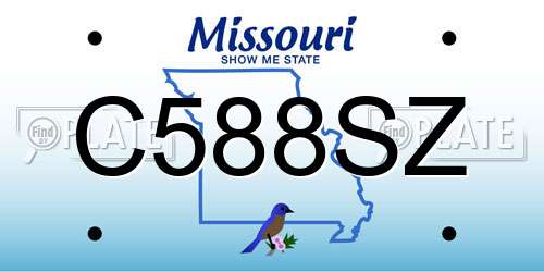 C588SZ Missouri License Plate