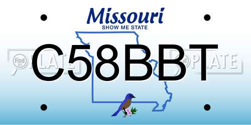 C58BBT Missouri License Plate