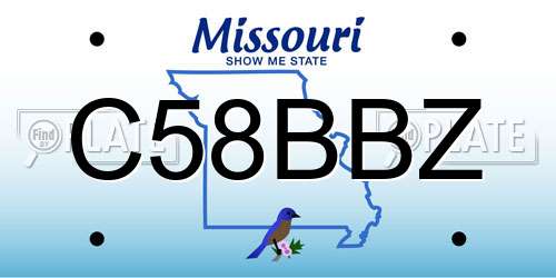 C58BBZ Missouri License Plate