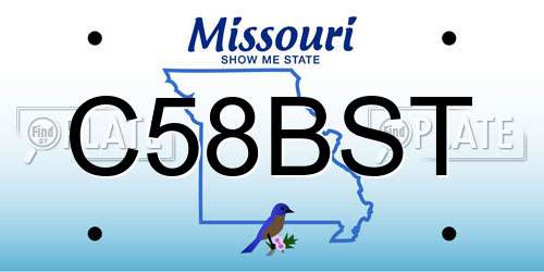C58BST Missouri License Plate