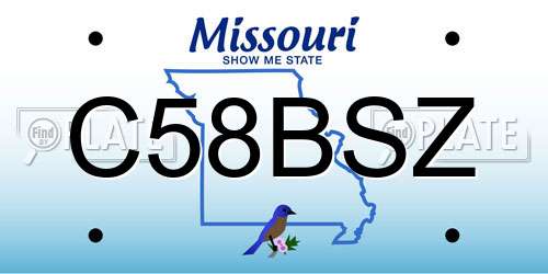 C58BSZ Missouri License Plate