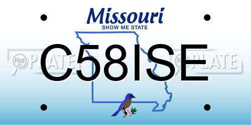C58ISE Missouri License Plate