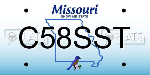 C58SST Missouri License Plate