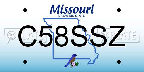 C58SSZ Missouri License Plate