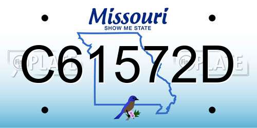 C61572D Missouri License Plate
