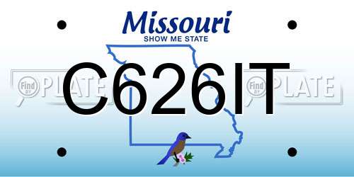 C626IT Missouri License Plate