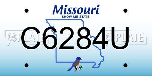 C6284U Missouri License Plate