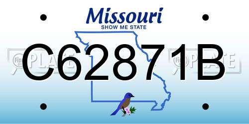 C62871B Missouri License Plate