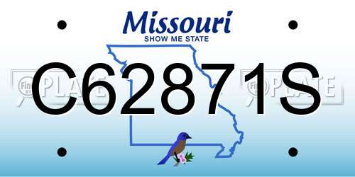 C62871S Missouri License Plate
