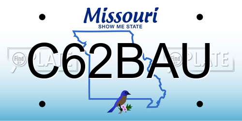 C62BAU Missouri License Plate
