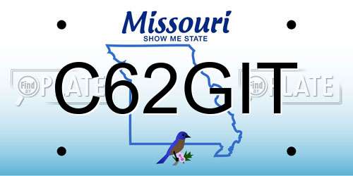 C62GIT Missouri License Plate
