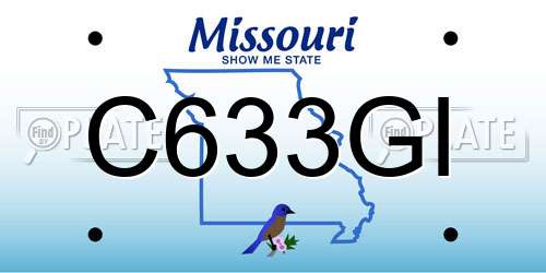 C633GI Missouri License Plate