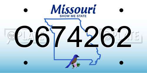 C674262 Missouri License Plate