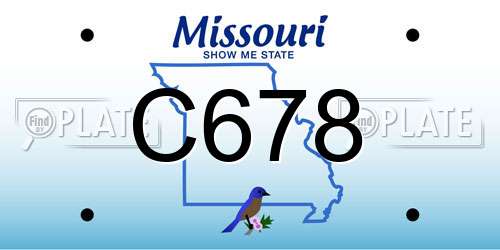 C678 Missouri License Plate