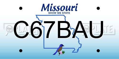 C67BAU Missouri License Plate