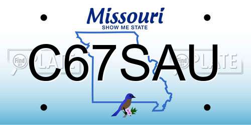 C67SAU Missouri License Plate