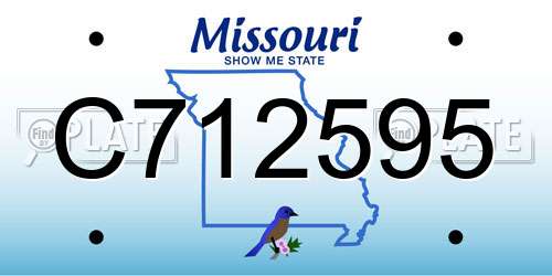 C712595 Missouri License Plate