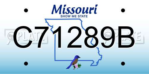 C71289B Missouri License Plate