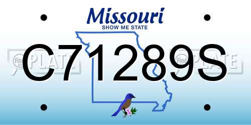 C71289S Missouri License Plate