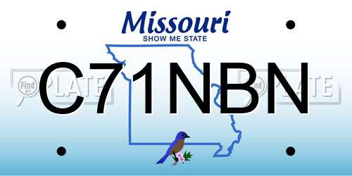 C71NBN Missouri License Plate