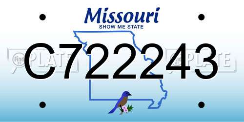 C722243 Missouri License Plate