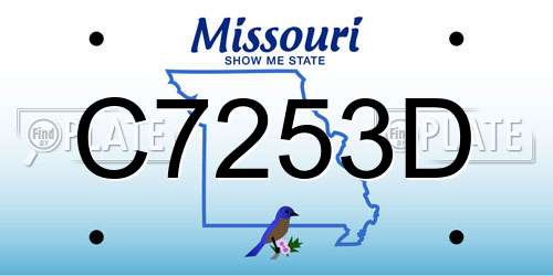 C7253D Missouri License Plate
