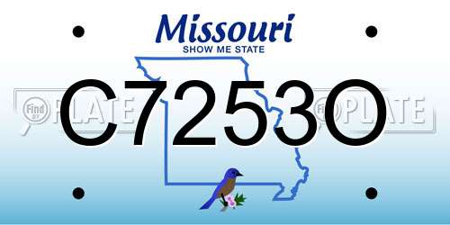 C7253O Missouri License Plate