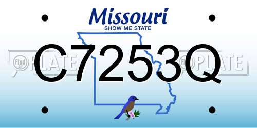 C7253Q Missouri License Plate