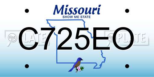 C725EO Missouri License Plate