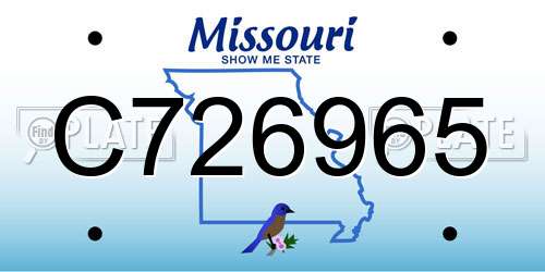 C726965 Missouri License Plate