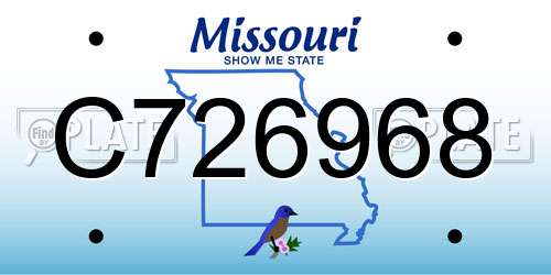 C726968 Missouri License Plate