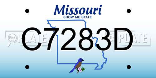C7283D Missouri License Plate