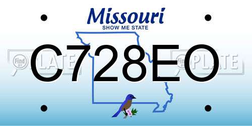 C728EO Missouri License Plate